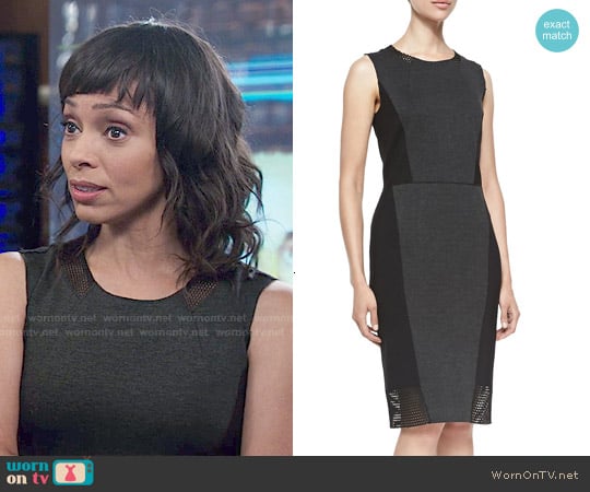 Elie Tahari 'Laci' Sleeveless Dress w/ Jersey Borders worn by Camille Saroyan (Tamara Taylor) on Bones