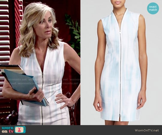 Elie Tahari Leslie Zip Front Sheath worn by Ashley Abbott (Eileen Davidson) on The Young and the Restless