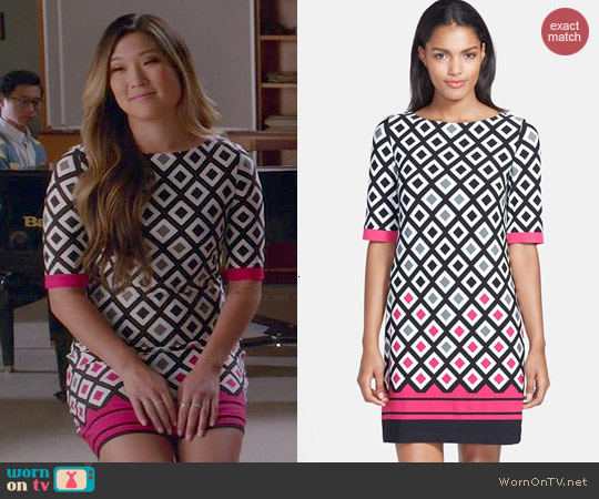 Eliza J Diamond Print Jersey Shift Dress worn by Jenna Ushkowitz on Glee