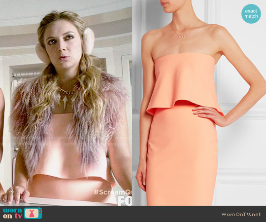 Elizabeth and James 'Addilyn' Crop Top and 'Aisling' Skirt worn by Chanel #3 (Billie Lourd) on Scream Queens