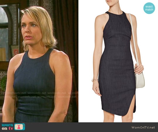 Elizabeth and James Bardot Denim Dress worn by Nicole Walker (Arianne Zucker) on Days of our Lives