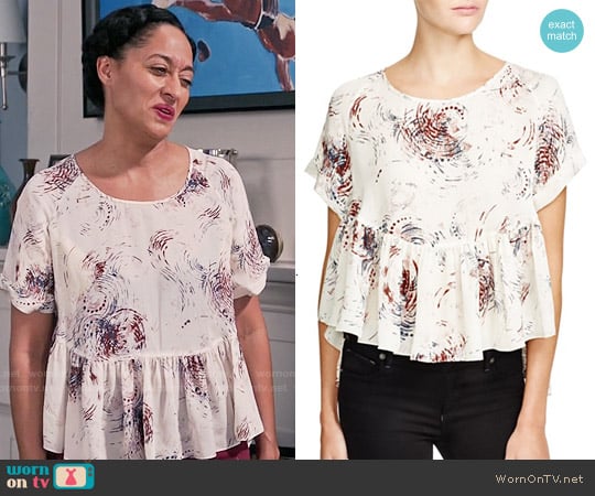 Elizabeth and James Circle Sissy Silk Top worn by Rainbow Johnson (Tracee Ellis Ross) on Black-ish