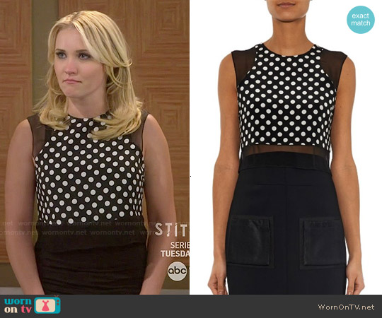 Elizabeth and James Enno Polka Dot Crop Top worn by Gabi Diamond (Emily Osment) on Young and Hungry