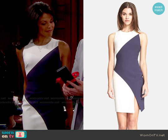 Elizabeth and James Klein Colorblock Sheath Dress worn by Maya Avant (Karla Mosley) on The Bold and the Beautiful