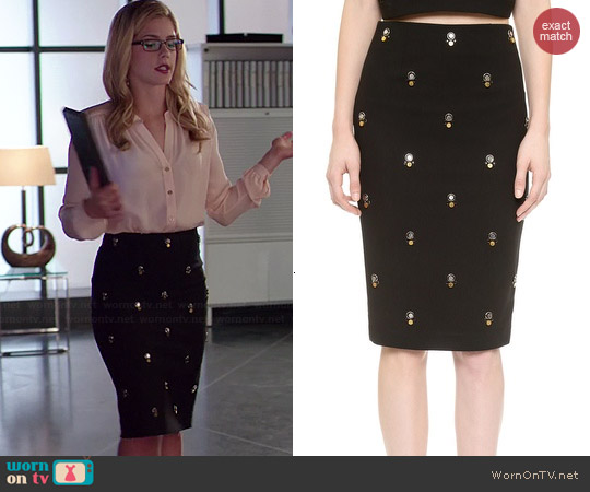 Elizabeth and James Lima Skirt worn by Felicity Smoak on Arrow