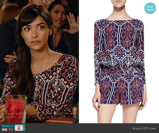 Ella Moss Flora Vista Print Romper worn by Cece Parekh (Hannah Simone) on New Girl