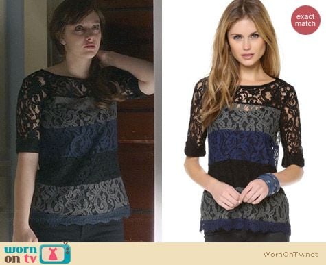 Ella Moss Lace Colorblock Top worn by Aubrey Peeples on Nashville