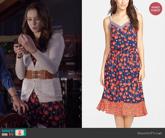 Ella Moss Poppy Print Tank Dress worn by Troian Bellisario on PLL