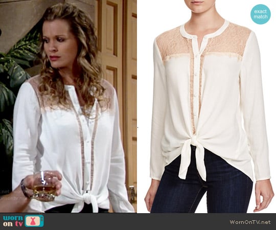 Ella Moss Stella Lace Inset Shirt worn by Chelsea Lawson (Melissa Claire Egan) on The Young and the Restless