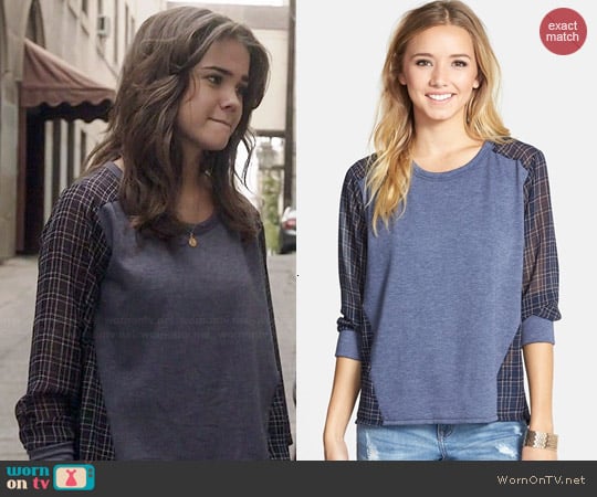 Elodie Chiffon Back Sweatshirt worn by Callie Jacob (Maia Mitchell) on The Fosters