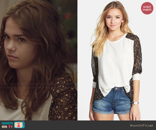 Elodie Chiffon Back Sweatshirt worn by Maia Mitchell on The Fosters