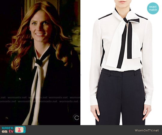 Emanuel Ungaro Tie Neck Blouse worn by Kate Beckett (Stana Katic) on Castle