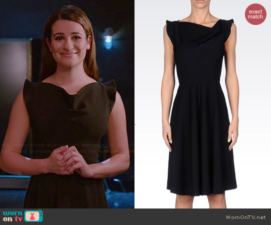 Emporio Armani Dress in Technical Viscose worn by Lea Michele on Glee