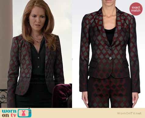 Emporio Armani Two Buttons Jacket in Geometric Pattern Jacquard worn by Darby Stanchfield on Scandal