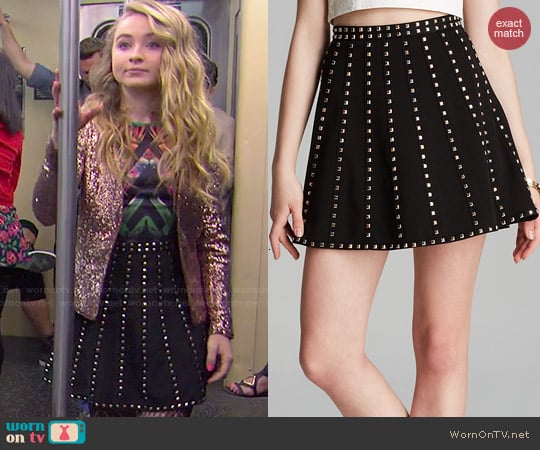 Endless Rose Studded Flare Skirt worn by Maya Hart (Sabrina Carpenter) on Girl Meets World