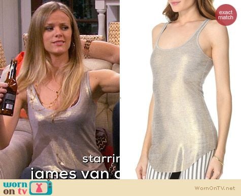 Enza Costa Rib Tunic Tank worn by Brooklyn Decker on FWBL