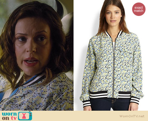 Equipment Abbot Floral Bomber Jacket worn by Alyssa Milano on Mistresses