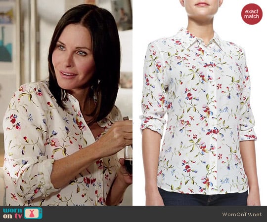 Equipment Brett Floral Silk Blouse worn by Jules Cobb (Courtney Cox) on Cougar Town