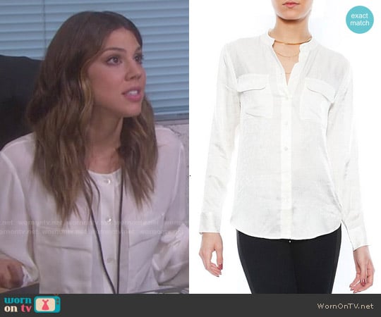 Equipment Collarless Slim Signature Blouse worn by Abigail Deveraux (Kate Mansi) on Days of our Lives