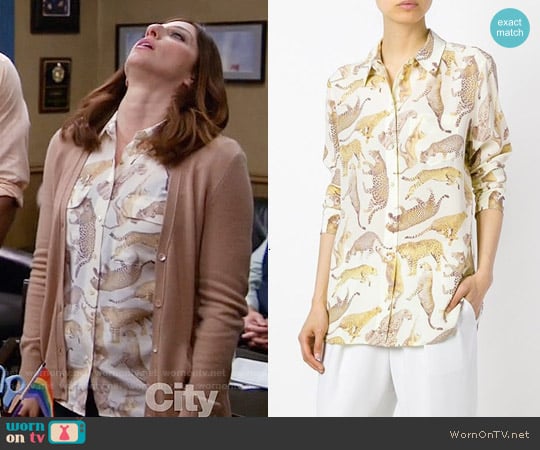 Equipment Leopard Print Shirt worn by Gina Linetti (Chelsea Peretti) on Brooklyn Nine-Nine