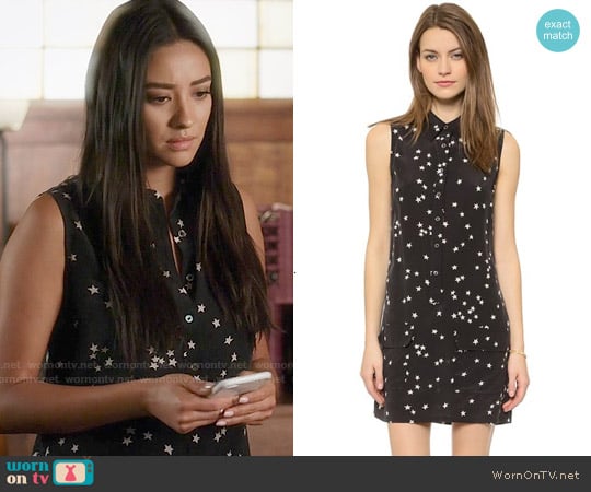 Equipment Lucida Silk Star Print Dress worn by Emily Fields (Shay Mitchell) on Pretty Little Liars