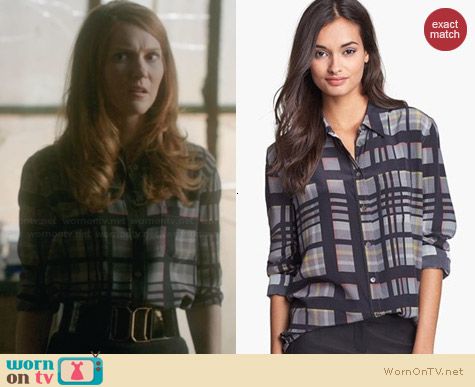 Equipment Reese Shirt in Black Multi worn by Darby Stanchfield on Scandal