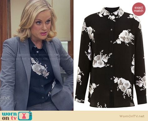 Equipment Reese Floral Shirt worn by Amy Poehler on Parks and Rec