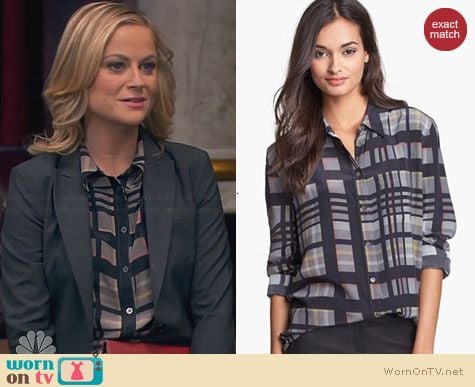 Equipment Reese Shirt in Black Multi worn by Amy Poehler on Parks & Rec