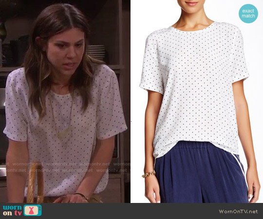 Equipment Riley Polka Dot Silk Top worn by Abigail Deveraux (Kate Mansi) on Days of our Lives