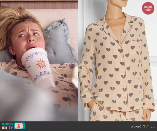 Equipment Signature Heart Print Pajamas worn by Hayden Panettiere on Nashville