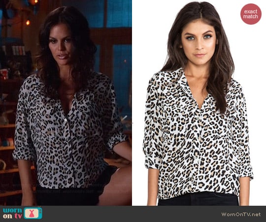 Equipment Signature Blouse in Bright White Leopard Print worn by Rachel Bilson on Hart of Dixie