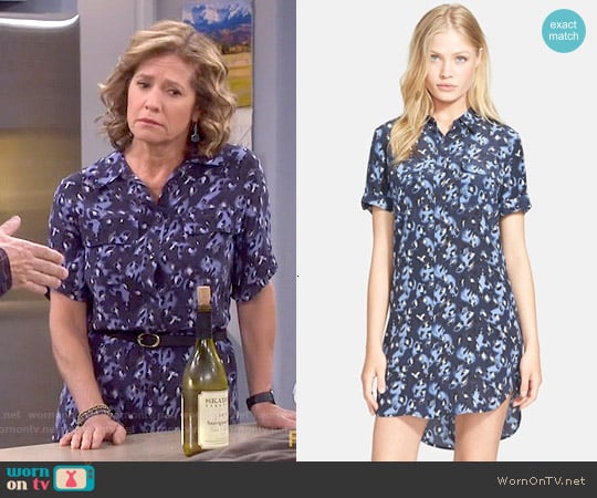 Equipment 'Slim Signature' Shirtdress in Peacoat Multi worn by Vanessa Baxter (Nancy Travis) on Last Man Standing