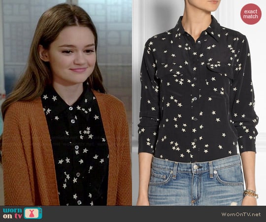 Equipment Slim Signature Star Print Shirt worn by Ciara Bravo on Red Band Society