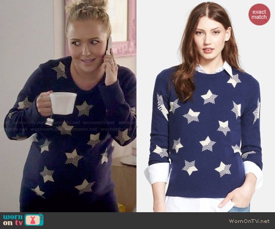 Equipment 'Sloan' Star Pattern Cashmere Sweater in Peacoat worn by Juliette Barnes (Hayden Panettiere) on Nashville