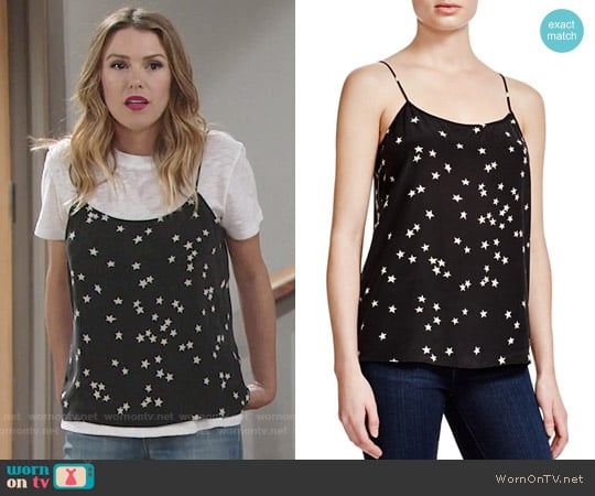 Equipment Star Print Silk Camisole worn by Chloe Mitchell (Elizabeth Hendrickson) on The Young and the Restless