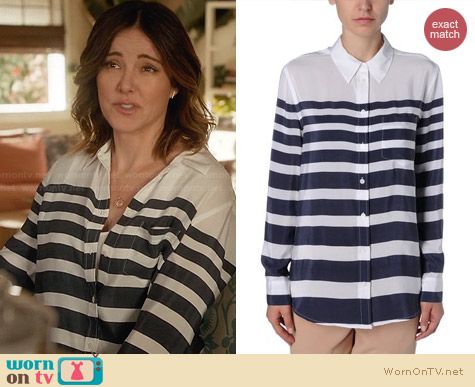 Equipment Stripe Shirt worn by Christa Miller on Cougar