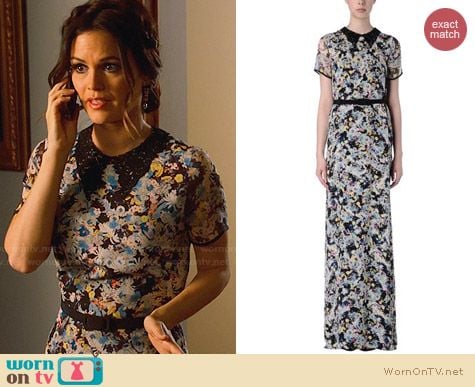 Erdem Floral Lace Collar Silk Dress worn by Rachel Bilson on Hart of Dixie