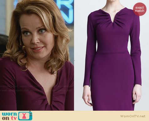 Escada Donde Dress in Amethyst worn by Gail O'Grady on Revenge