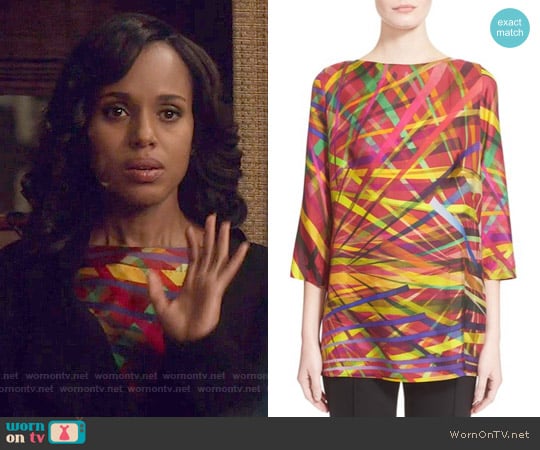 Escada 'L.A. Lights' Print Silk Tunic worn by Olivia Pope (Kerry Washington) on Scandal