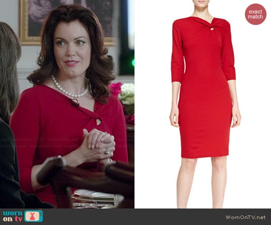 Escada Off-Center Twist Keyhole Dress worn by Bellamy Young on Scandal