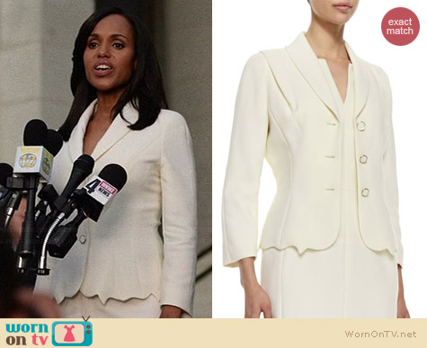 Escada Scalloped-Hem Topper Jacket worn by Kerry Washington on Scandal