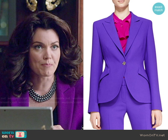 Escada Purple Wool Blazer worn by Mellie Grant (Bellamy Young) on Scandal