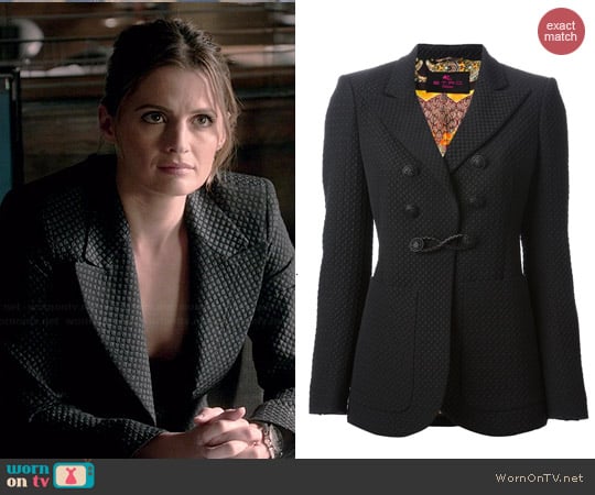 Etro Patterned Double Breasted Blazer worn by Stana Katic on Castle