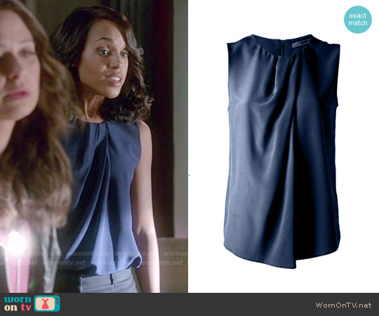 Etro Pleated Silk Blouse worn by Olivia Pope (Kerry Washington) on Scandal