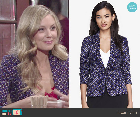 Express Floral Diamond Print Blazer worn by Abby Newman (Melissa Ordway) on The Young and the Restless