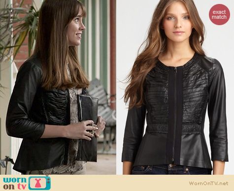 Fashion of Revenge: Elie Tahari Leather Pencey Jacket wor nby Christa Allen