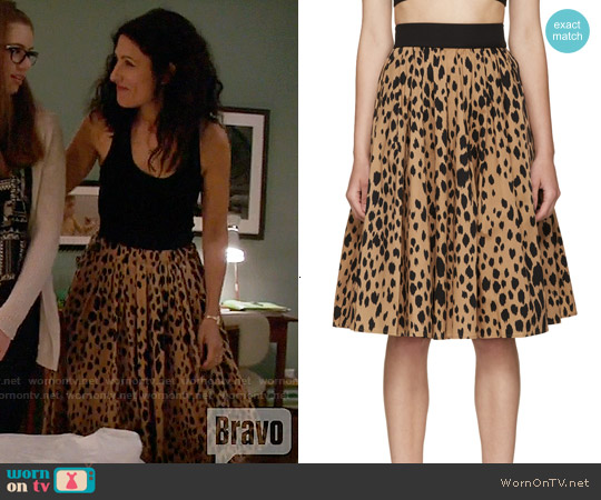 Fausto Puglisi Animal Print Pleated Skirt worn by Abby McCarthy (Lisa Edelstein) on Girlfriends Guide to Divorce