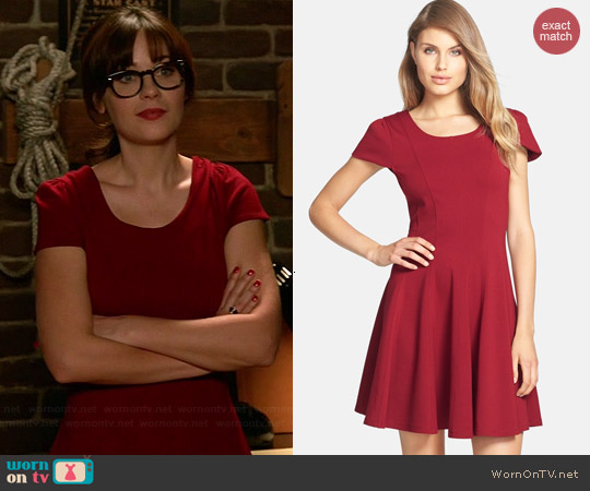 Felicity & Coco Double Knit Fit & Flare Dress worn by Zooey Deschanel on New Girl