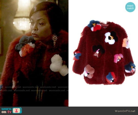 Fendi Flowerland Applique Fur Coat worn by Cookie Lyon (Taraji P. Henson) on Empire