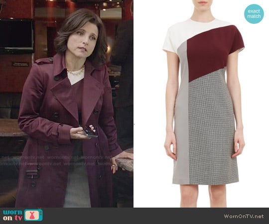 Fendi Silk & Tweed Colorblock Dress worn by Selina Meyer (Julia Louis-Dreyfus) on Veep